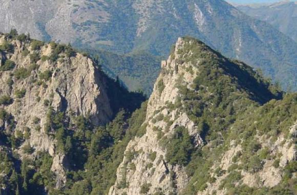 The "Window" seen from the Ventana Doublecone peak in the Ventana Wilderness. Photo by Jim Bowles.