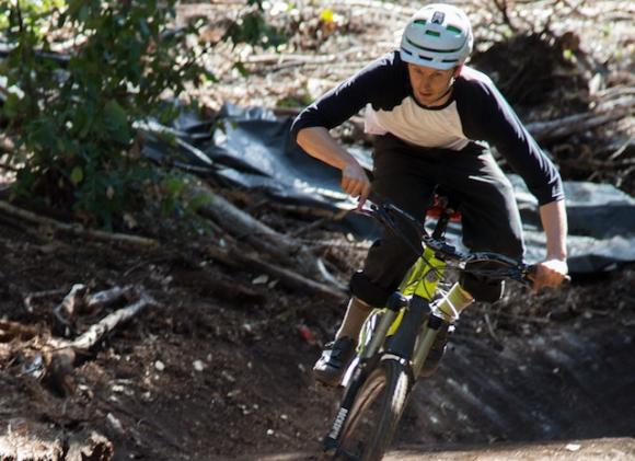 Trailbuilder Matt De Young takes a corner on his baby. The Flow Trail was completed in March 2015. Bruce Dorman photo. 