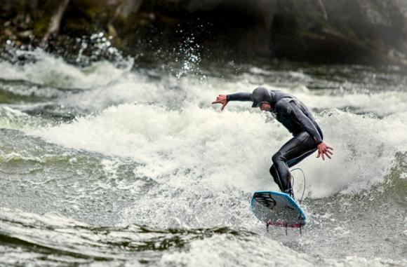 River surfer Kevin Benhart Brown says “Missoula is turning into a surf town.” Photo by Paolo Marchesi, copyright Outside Magazine.