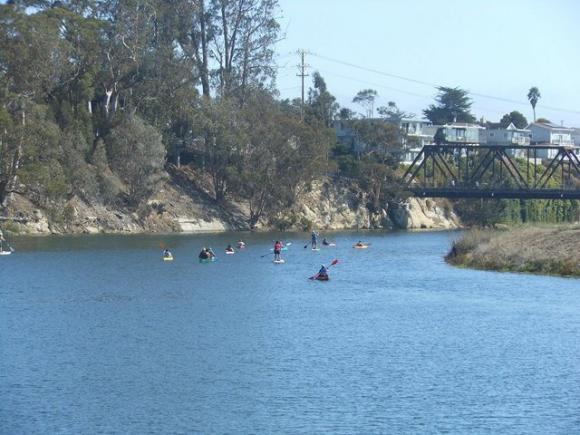 Groovin' on a Saturday afternoon San Lorenzo River Paddle with the Coastal Watershed Council. Photo by Melissa Foley.